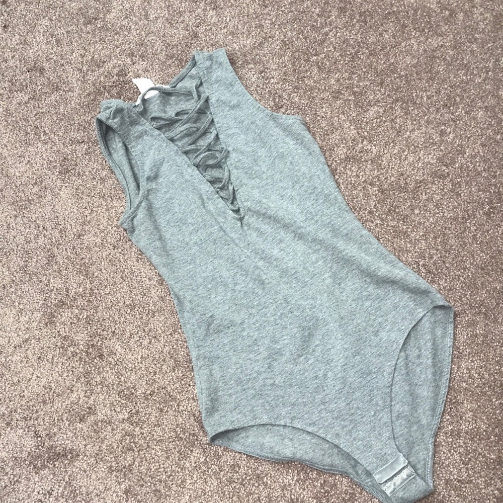 GREY BODYSUIT w/ LACE